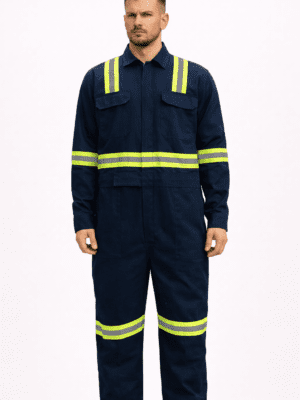 Saasha Garments Navy Blue Industrial Boiler Suit With Reflector