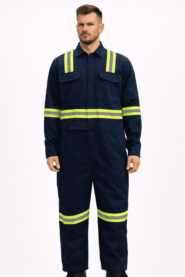 Saasha Garments Navy Blue Industrial Boiler Suit With Reflector