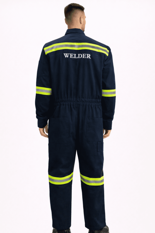 Saasha Garments Navy Blue Industrial Boiler Suit With Reflector