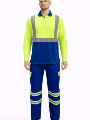 Saasha Garments Industrial Safety Uniform With Reflector - Tshirt And Trouser