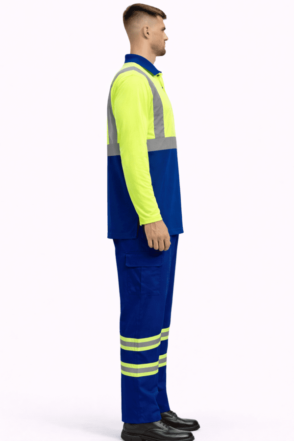 Saasha Garments Industrial Safety Uniform With Reflector - Tshirt And Trouser