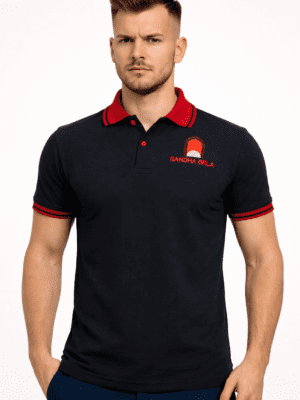 Black Classic Regular Half Sleeve T-Shirt for Men With Collar