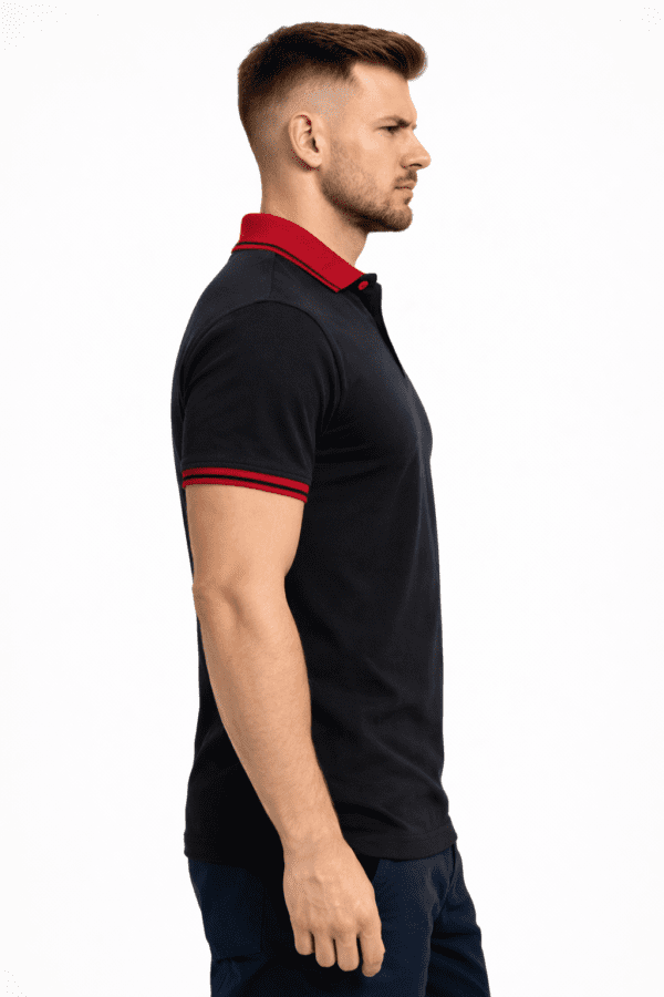 Black Classic Regular Half Sleeve T-Shirt for Men With Collar