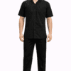 Saasha Garments Black Half Sleeve Safari Suit For Men