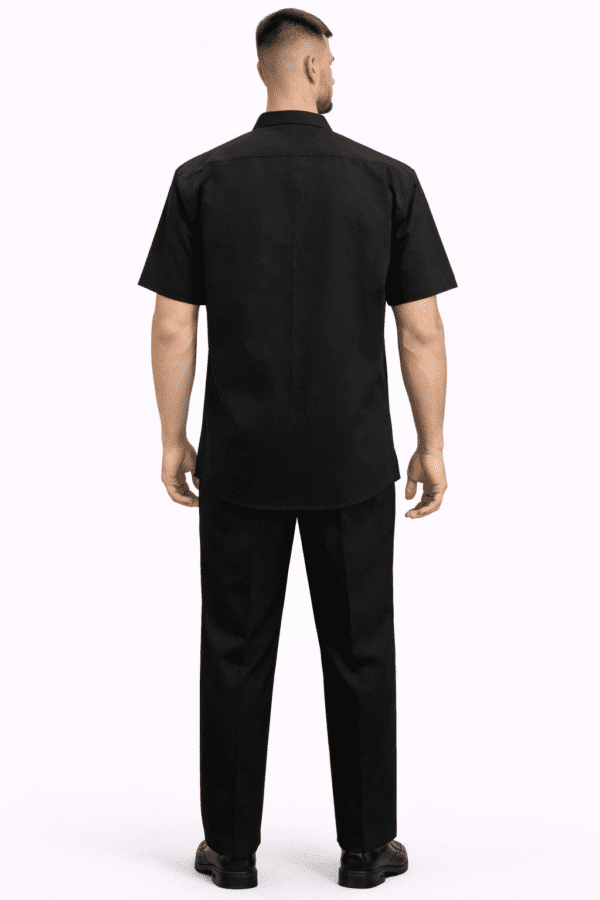 Saasha Garments Black Half Sleeve Safari Suit For Men